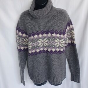 Tangents Cozy Winter Wool Blend Turtleneck Sweater, M, 20" PTP, 25" L